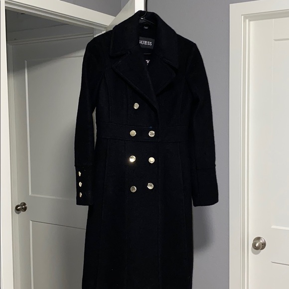 Guess Jackets & Blazers - Guess Black Wool Peacoat Size Small